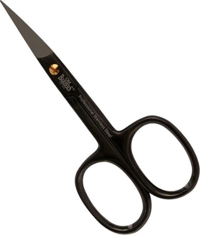 Old Barbers Professionele Nagelschaar- Gebogen -9,5 cm.- Gun Metal + Luxe lederen Etui