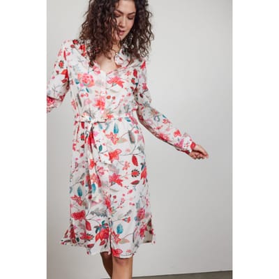 DIDI Tunic Precious In Offwhite With Indian Flower Print Größe: 40 | Blusenkleider Outlet | Damen | Weiß