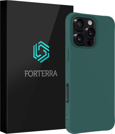 Hoesje Geschikt voor Apple iPhone 16 Pro - Sterk & Shockproof - Siliconen Case - Hoes Cover - Donkergroen