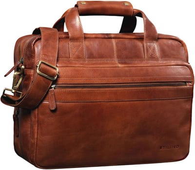 Leren Schoudertas voor Laptop – Vintage Business Bag voor Dames en Heren