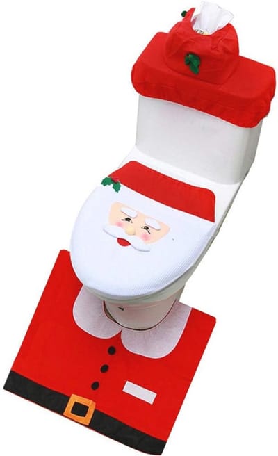 Zachte Badkamer Toilet Bril Cover Set - 3-delige Kerst Decoratie