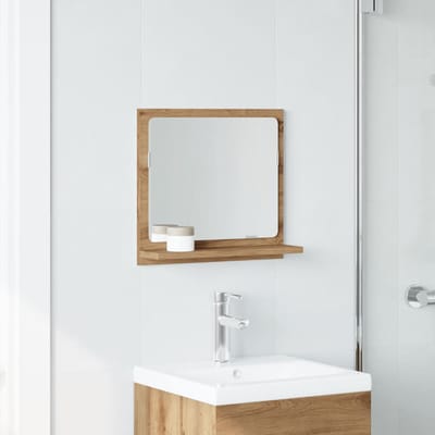 vidaXL - Badkamerspiegelkast - 40x11x37 - cm - bewerkt - hout - artisanaal - eiken