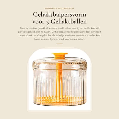 Dailygoods- Gehaktbalpers - Maak tot 5 Gehaktballen - Tijdbesparend Hulpmiddel - PET/PP Materiaal - Gebruiksvriendelijk Ontwerp - Comfortabele Grip - Gehaktbalmaker