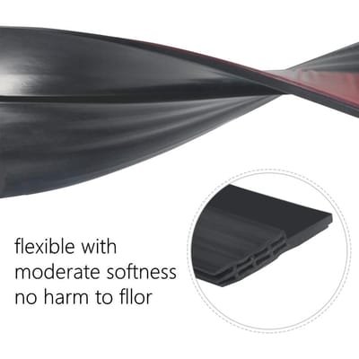 Bande de porte en caoutchouc de silicone de 100 cm avec support autocollant pour joint de porte pour fenêtre ou espace de porte black