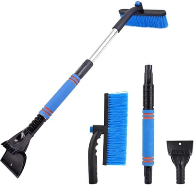 WiseGoods Premium 3-In-1 Ijskrabber Auto Met Sneeuwborstel - Uitschuifbaar Telescopisch - Afneembare Ruitenkrabber - Sneeuwveger