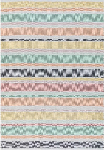 Easy Living - Easy Living Boardwalk Pastel Multi Vloerkleed - 160x230  - Rechthoek - Buiten,Laagpolig Tapijt - Modern - Meerkleurig