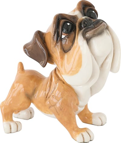 MadDeco - ludiek beeldje Bulldog pup - polystone - 12.5 cm hoog - onze kleine vriendjes