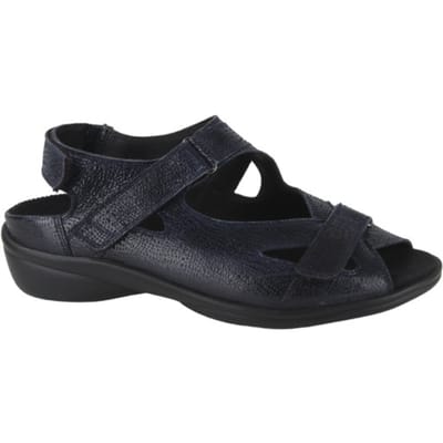 Durea - 7258 H - Platte sandalenDames Sandalen - Kleur: Blauw - Maat: 38