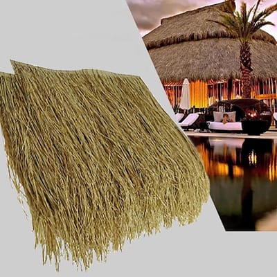 Kunstpalm rieten dakdecoratie - Plastic rieten tegels - Feestelijke aankleding - Onderhoudsvrij en realistisch - 30 stuks - Natuurlijk stro