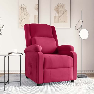 vidaXL - Fauteuil - verstelbaar - fluweel - wijnrood