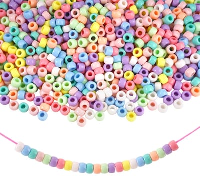 2052 Stuks 8mm Kleuren Mengen Kleur Plastic Craft Kralen, Kleurrijke Pony Kralen Bulk, Kralens voor Haar Vlechten, Kleurrijke Pony Kralens, Ponykralen, voor Halskettingen, Broderijen, Armbandjes