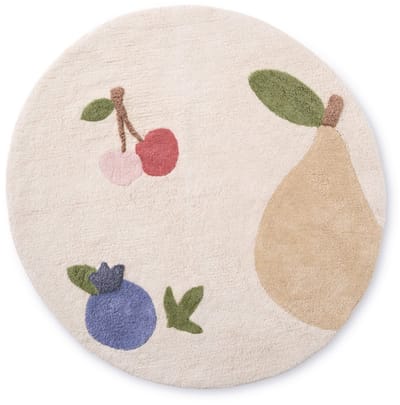 Petite Amélie Wasbaar kindervloerkleed | Rond Ø110 cm | Fruit