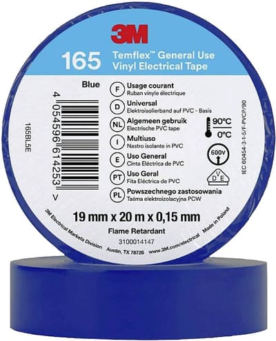 3M Isolatie Tape - 19mm breed - 0,152mm dik - 20 meter - Blauw