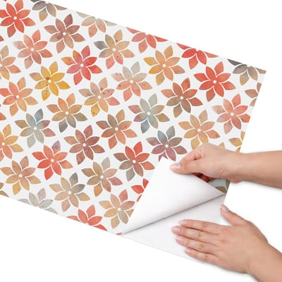 Coloray Meubel Wrap Folie - Oranje Meubelfolie - 50x100 cm - Decoratiefolie Herfstmozaïek - Meubel Wrap Folie - Abstract Meubelfolie - Plakfolie Meubels - Keuken decoratie - Achtergronden en patronen