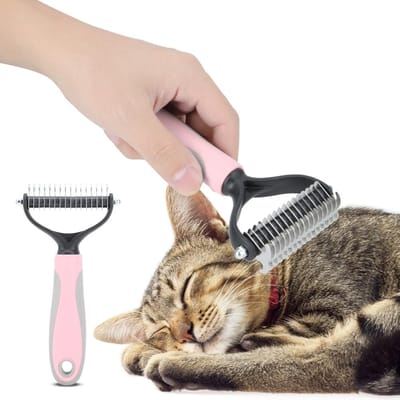 Huisdier Hond Kat Vacht Haar Knoop Snijder Hark Haarverwijderingskam Borstel Verzorgingstoolroze S S roze