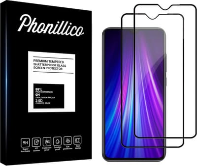 Screenprotector voor Xiaomi Redmi Note 8 Pro - 2 stuks Beschermglas van glas Transparante glazen schermbeschermfolie met zwarte randen