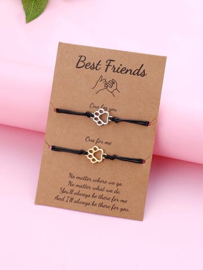 Vriendschapsarmbandjes voor 2 met Hondenpootjes - Goud & Zilverkleurig - BFF Armbandjes Cadeau - Pax Amare