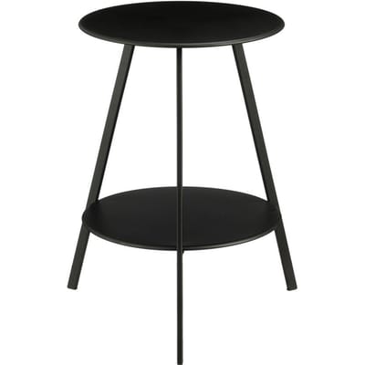 Mica Decorations Seatle Bijzettafel Rond voor Buiten - Koffietafel - Salontafel Buiten - Ook als Plantentafeltje of Plantenstandaard - Metaal - 58 x 46 cm - Zwart