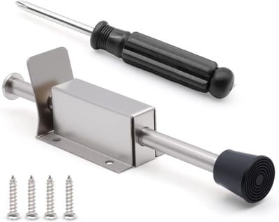 Verstelbare deurstopper met voetbediening van roestvrij staal en rubberen buffer voor binnen- en buitendeuren, ideaal voor balkon en huisgebruik