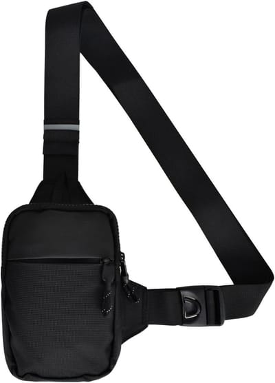 Schoudertas en Rugzak voor Dames en Heren, Crossbody Tas voor Sport, Fietsen en Reizen, Zwart, 19 x 15 cm, Duurzaam en Stijlvol Ontwerp