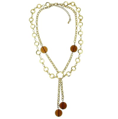 Behave Ketting - Dubbele Laag met Hangers - Goudkleur - Nikkelvrij