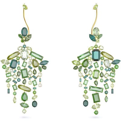 Swarovski Gema Mode Asymmetrische Prachtige Legering Oorbellen Damesoorbellen 5613732 Green,F beige