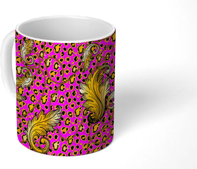 Mok - Koffiemok - Barok - Panter - Goud - Patroon - Mokken - 350 ML - Beker - Koffiemokken - Theemok