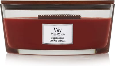 WoodWick Heartwick Flame Ellipse Geurkaars - Cinnamon Chai - 50 branduren