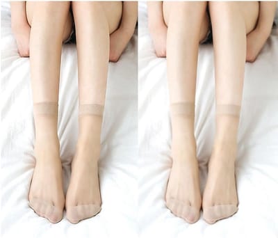 20 Paar Zachte Kousen, Zijdezachte Hygiënische Sokken, Transparante Kousen met Versterkte Teenzone en Comfortabele Tailleband