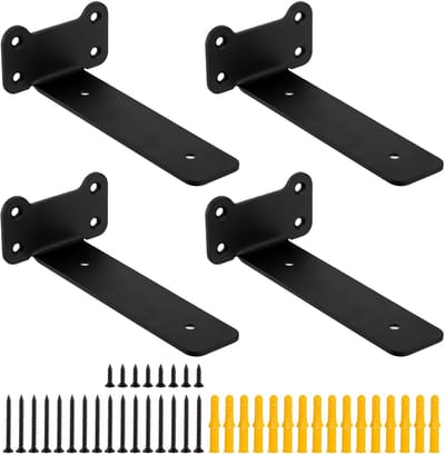Dailygoods- Plankbeugels 6 Inch - Zware Plankbeugels - Muur Gemonteerd - Hoogwaardig Staal - Robuust en Duurzaam - Kattenoor Ontwerp - Planksteunen
