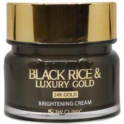 Crème éclaircissante au riz noir et à l'or de luxe 3W CLINIC 100 g (3 Options) # Cream 100g x 1pcs black