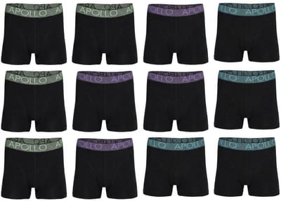Apollo 12-pack: Uni Black - maat M