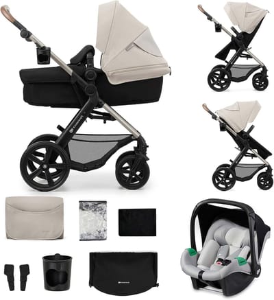 Kinderwagen 3-in-1 - Reiswieg Buggy - Baby Vervoeren - Converteerbare Zitting - Tot 27 kg - Grijs