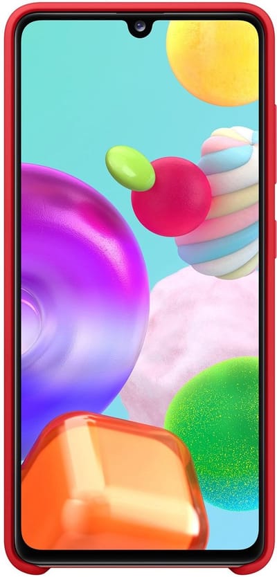 Hoesje Geschikt Voor Samsung Galaxy A41 Hoesje - Fluweelzachte Microvezel Siliconen Back Cover – Rood