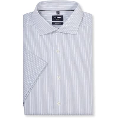 OLYMP Luxor Overhemd, Modern Fit, Royal Kent, Zilvergrijs