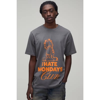 Regular Garfield Licentie Print T-shirt | Charcoal | Size XS