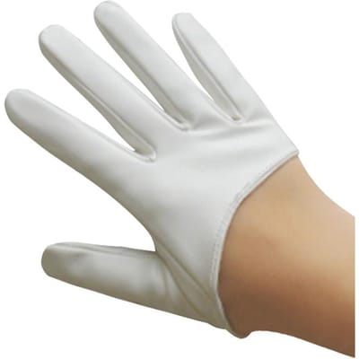 1 Paire Mode Femmes Gants Serrés à Doigts Entiers Cuir PU Imitation Gants Sexy Mi-Paume Fête Performance Mitaines Courtes Noires One Size white