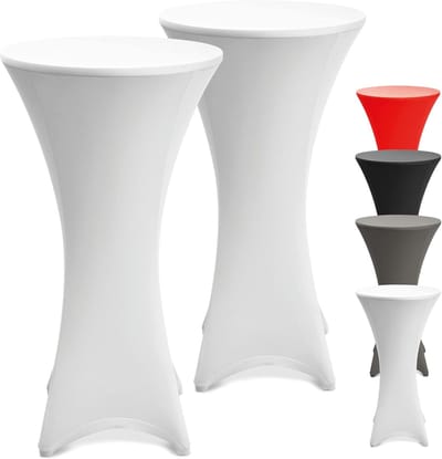 Set van 2 Wasbare Stretch Statafelhoezen 80 cm - Antislip en Strijkvrij