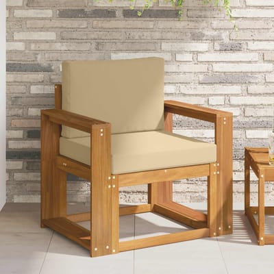 vidaXL - Buitensofa - Massief - Acacia - Hout - en - Polyester - Naturel