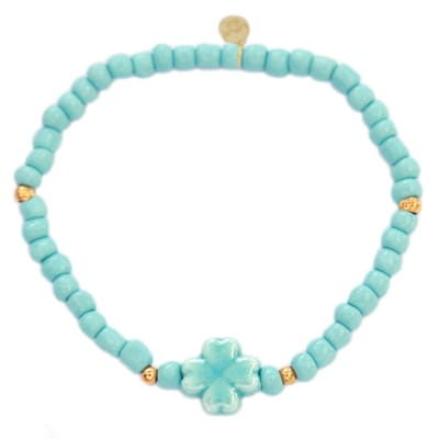Armband klaver steen blauw