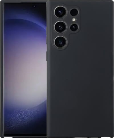 Hoesje Geschikt Voor Samsung Galaxy S23 Ultra hoesje siliconen suède backcover met microvezel laag – Zwart