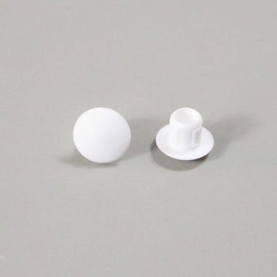 Plastic Gatdopjes - Afsluitdoppen - Gaten Afwerken - Koepelvormige Kop - 6 mm - Wit