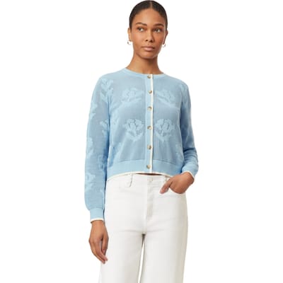 Scotch & Soda Crew Neck Cardigan Cerulean Open Knit Floral Taglia: XL | Maglie a manica lunga Outlet | Donna | Blu