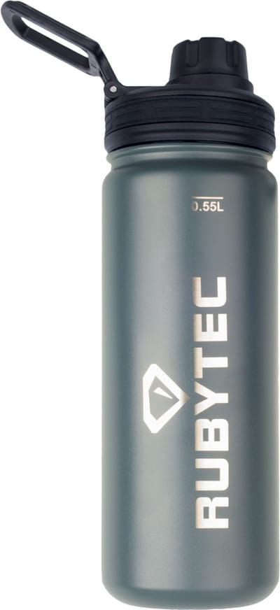 Rubytec Shira Drinkfles - 550 ml - Thermosbeker - RVS Drinkfles - Handige Drinktuit - Lekvrije Drinkdop - Urenlang Koud en Warm Drinken - Lekvrij - BPA-vrij - Grijs