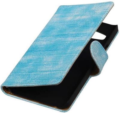 Hagedis Bookstyle Wallet Case Hoesjes Geschikt voor LG Nexus 5X Turquoise