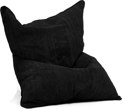 Zitzakhoes Corduroy XXL - Zitkussenhoes - Ontspannen Zitten - Wasbaar met Binnenpocket - 140x180 cm - Zwart