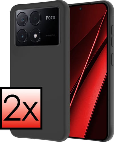 Hoesje - 2 Stuks - Geschikt voor Xiaomi Poco X6 Pro 5G - Sterk & Shockproof - Case Siliconen - Back Cover - Telefoon Hoes - Zwart