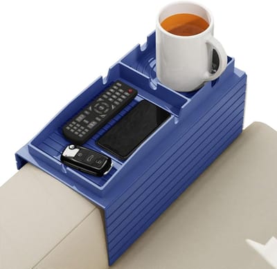 Sofa Armleuning Dienblad - Bank Organizer Tafel - Ontspanning Thuis - Antislip Onderkant - 43x34x4 cm - Donkerblauw