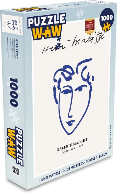 Puzzel Henri Matisse - Oude meesters - Portret - Blauw - Legpuzzel - Puzzel 1000 stukjes volwassenen