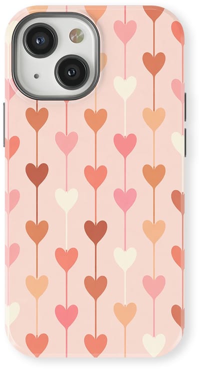 Tough Hoesje met Hartjes geschikt voor iPhone 13 Mini | Little Love Tough Case Geschikt voor Mag | Hartjes Print Backcover geschikt voor iPhone 13 Mini Falling Hearts